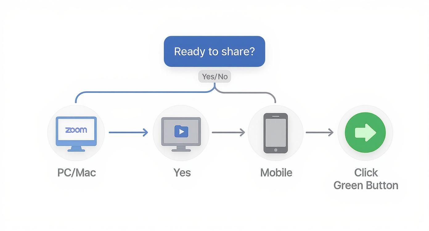 Infographic about share screen on zoom